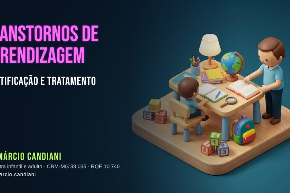 Ilustração 3D em miniatura sobre transtornos de aprendizagem - Dr. Márcio Candiani, psiquiatra em Belo Horizonte