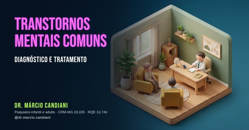 Ilustração 3D em miniatura sobre transtornos mentais comuns - Dr. Márcio Candiani, psiquiatra em Belo Horizonte