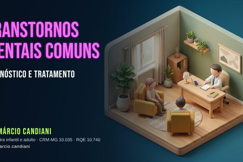 Ilustração 3D em miniatura sobre transtornos mentais comuns - Dr. Márcio Candiani, psiquiatra em Belo Horizonte