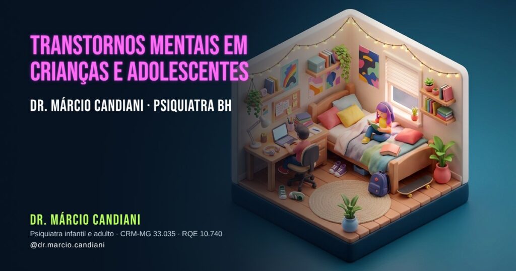 Ilustração 3D em miniatura sobre transtornos mentais em crianças e adolescentes - Dr. Márcio Candiani, psiquiatra em Belo Horizonte