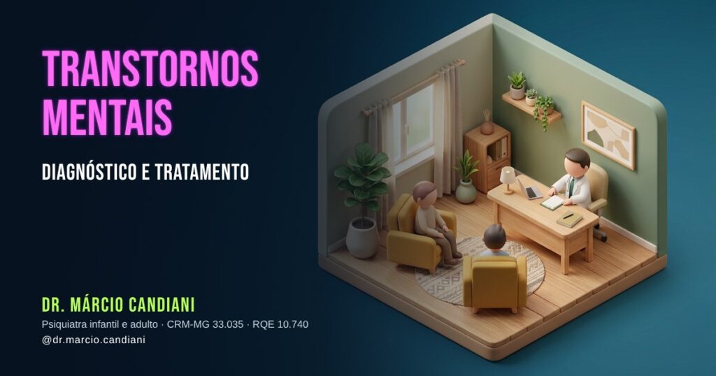 Ilustração 3D em miniatura sobre transtornos mentais - Dr. Márcio Candiani, psiquiatra em Belo Horizonte