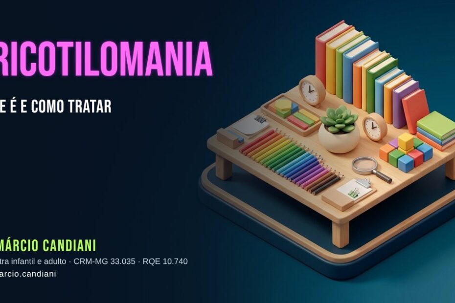 Ilustração 3D em miniatura sobre tricotilomania - Dr. Márcio Candiani, psiquiatra em Belo Horizonte