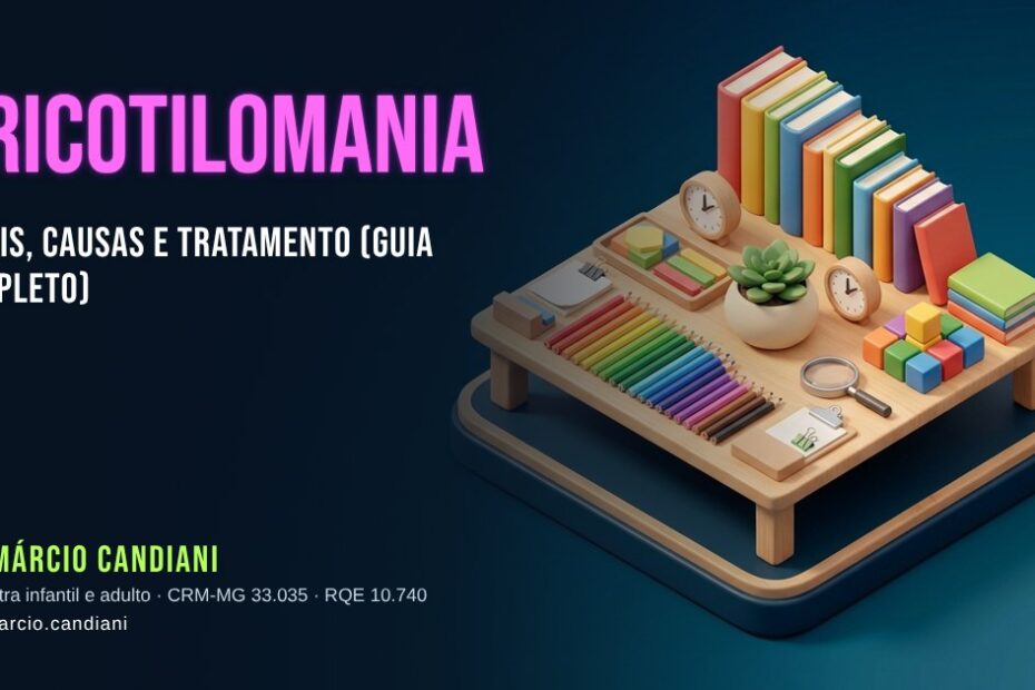 Ilustração 3D em miniatura sobre tricotilomania - Dr. Márcio Candiani, psiquiatra em Belo Horizonte