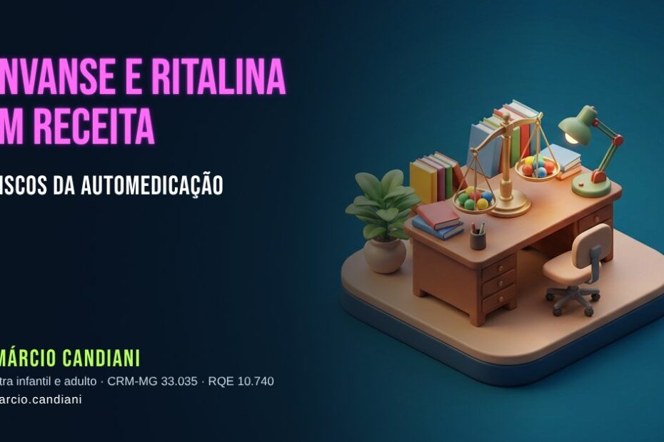 Ilustração 3D em miniatura sobre venvanse e ritalina sem receita - Dr. Márcio Candiani, psiquiatra em Belo Horizonte